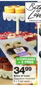 Bites Of Love Cupcakes Assorted-6 +2 Per Pack