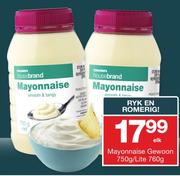 Checkers Housebrand Mayonnaise gewoon 750g/Lite 760g-elk