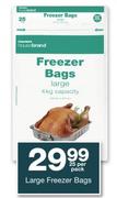 Checkers Housebrand Large Freezer Bags-25's Per Pack