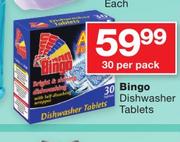 Bingo Dishwasher Tablets-30's Per Pack