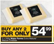 Wyke Farms Extra Mature/Mature Cheddar-2 x 200g