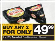 President Brie/Camembert Cheese-2 x 125g