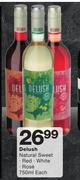 Delush natural Sweet Red/White/Rose-750ml Each