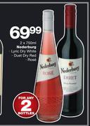 Nederburg Lyric Dry White/Duet Dry Red/Rose-2 x 750ml
