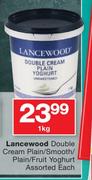 Lancewood Double Cream Plain/Smooth/Plain/Fruit Yoghurt Assorted-1Kg Each