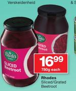 Rhodes Sliced/Grated Beetroot-780g Each