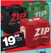 Zip Cola/Green/Zero-4x330ml Per pak