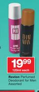 Ravlon Perfumed Deodorant For Men Assorted-120ml Each