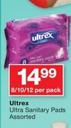 Uitrex Ultra Sanitary Pads Assorted-8's/10's/12's Per Pack