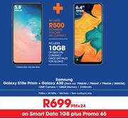 Samsung Galaxy S10e Prism + Galaxy A30-On Smart Data 1GB Plus Promo 65
