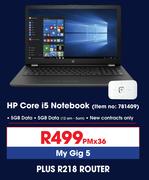 HP Core i5 Notebook Plus R218 Router-Contract On My Gig 5