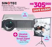 Sinotec Projector SPJ-86C With Ultralink Projector Screen Tripod UL-TSO