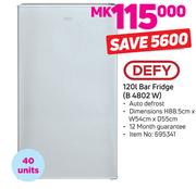 defy 120l bar fridge