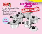 Bon Voyage 10 Piece Aluminium Solid Lids Pot Set-Each
