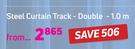 Decorland 1.0m Steel Curtain Track-Double