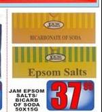 Jam Epsom salts/Bicarb Of Soda-50 x 15 g