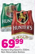 Hunters Dry/Gold Non-Returnable Bottles-6X330ml Each