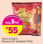 Fatti's & Moni's Macaroni Or Spaghetti-5X500g