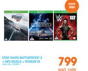 Star Wars Battlefront 2 + NFS Rivals + WWE2K18
