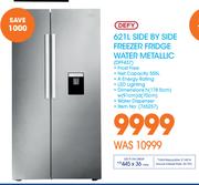 Defy 621L Side By Side Freezer Fridge With Water Dispenser (Metallic) DFF437