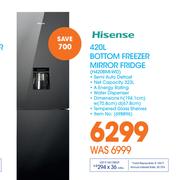 Hisense 420L Bottom Freezer Mirror Fridge H420BMI-WD
