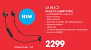 JBL UA React In Ear Headphone