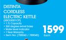 DeLonghi Distinta Cordless Electric Kettle KBO13001CP-Each