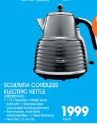 DeLonghi Scultura Cordless Electric Kettle KBZ2001GY-Each