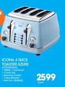  DeLonghi Icona 4 Slice Toaster Azure CTOV4003AZ-Each