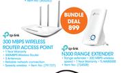 TP-Link 300 Mbps Wireless Router Access Point + TP Link N300 Range Extender-Bundle