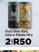 Ficacci Olives Black, Green Or Pimento-For 2 x 140g