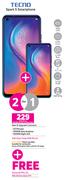 2 x Techno Spark 5 Smartphone-On 16GB Top Up Core More Data & Promo 65x24
