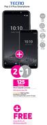 2 x Tecno Pop 2x Plus Smartphone-Red Flexi 125 & Promo 65x24