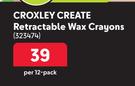 Croxley Create Retractable Wax Crayons-Per 12 Pack