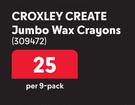 Croxley Create Jumbo Wax Crayons-Per 9 Pack