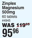 Zinplex Magnesium 500mg 60 Tablets