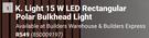 K.Light 15W LED Rectangular Polar Bulkhead Light