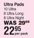Libresse Ultra Pads 10 Ultra, 8 Ultra Long, 8 Ultra Night-Per Pack