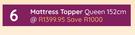 Mattress Topper Queen 152cm