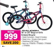 Raleigh 16" Or 20" Boys Or Girls Eclipse Bicycle-Each