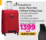 Travel Wize Arctic 75cm Red 4 Wheel Trolley Case-Each