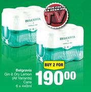 Belgravia Gin & Dry Lemon Cans-For 2 x 6 x 440ml