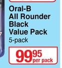 Oral-B All Rounder Black Value Pack 5 Pack-Per Pack