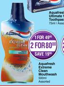 Aquafresh Extreme Clean Mouthwash Assorted-500ml