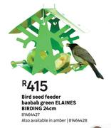 Elaines Birding 24cm Bird Seed Feeder Baobab Green