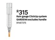 Gardena Clickup System Rain Gauge Excludes Handle  