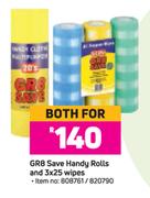 GR8 Save Handy Rolls & 3 x 25 Wipes-Both For