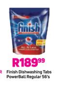 Finish Dishwashing Tabs Power Ball Regular-56's
