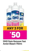 Omo Stain Remover Fast Action Bleach-For Any 3 x 750ml