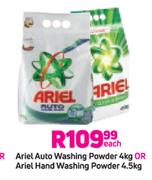 Ariel Auto Washing Powder 4Kg Or Ariel Hand washing Powder 4.5Kg-Each